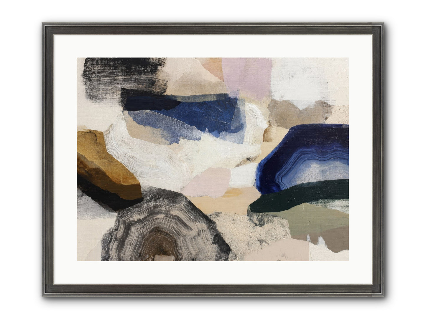 Oblique Clarity Framed Print - Slimwoods Black/Silver 24x18