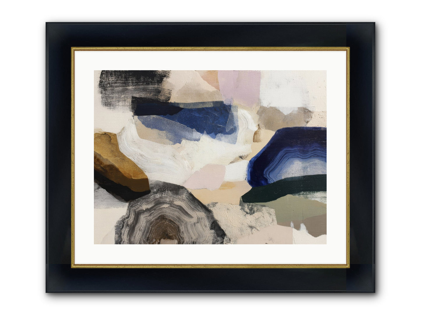Oblique Clarity Framed Print - Wide Black w/Gold 24x18