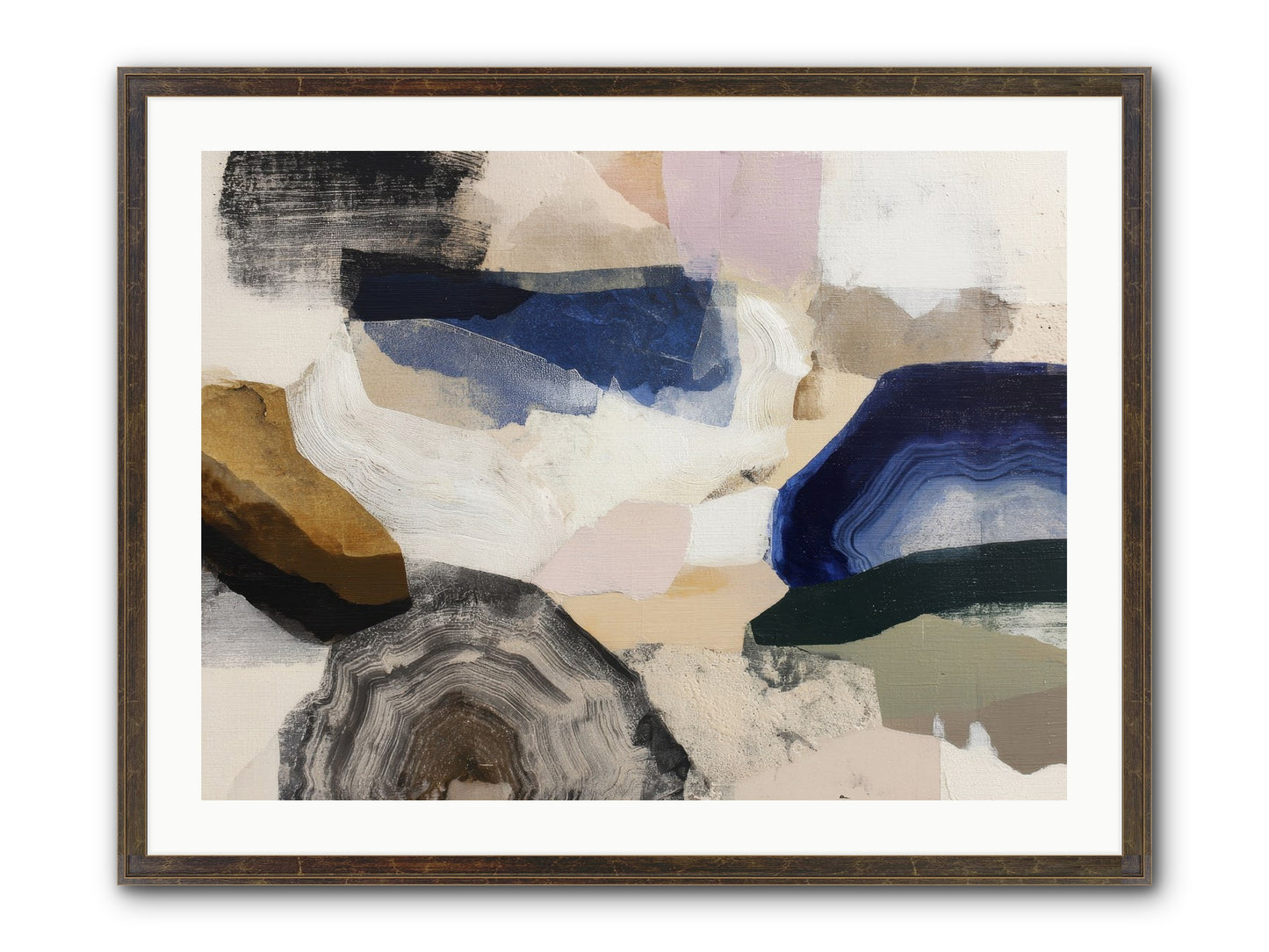Oblique Clarity Framed Print - Slimwoods Black/Gold 32x24
