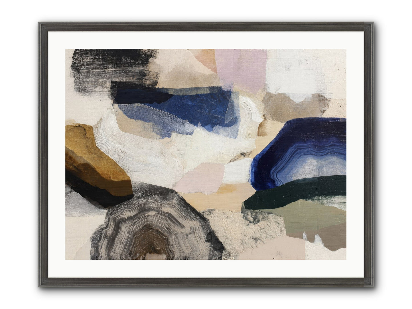 Oblique Clarity Framed Print - Slimwoods Black/Silver 32x24