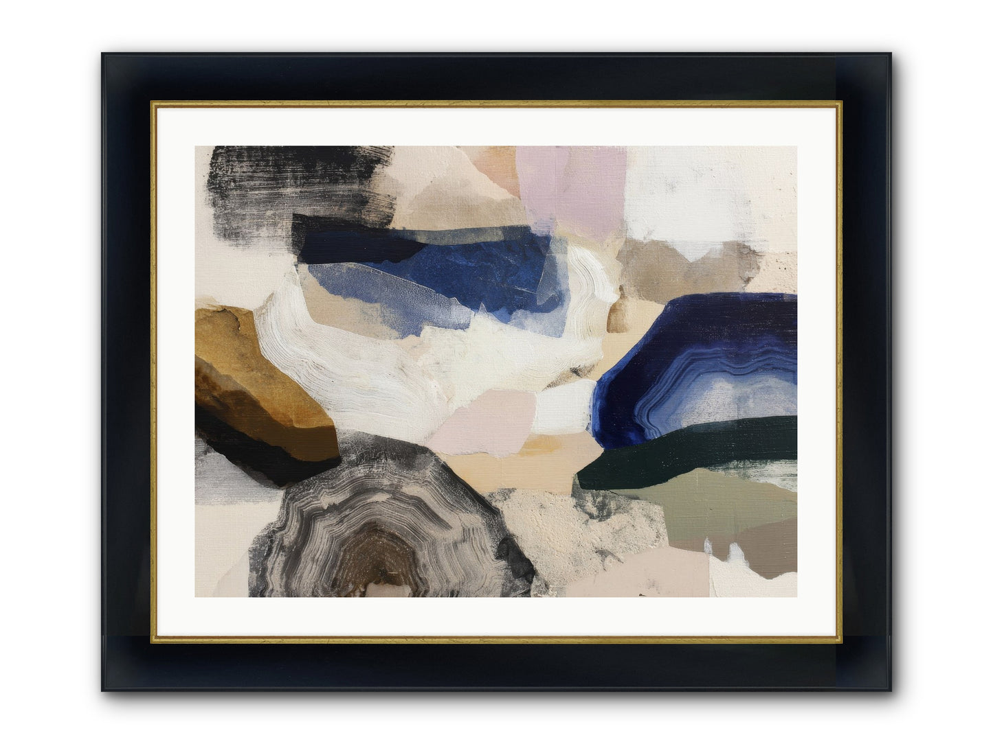 Oblique Clarity Framed Print - Wide Black w/Gold 32x24