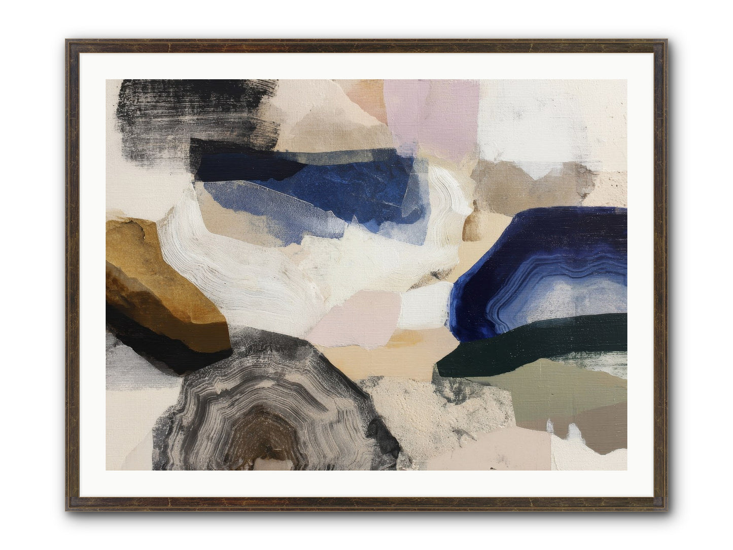 Oblique Clarity Framed Print - Slimwoods Black/Gold 40x30