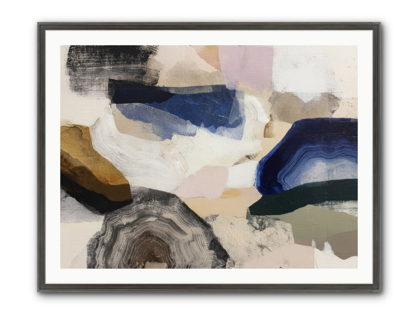 Oblique Clarity Framed Print - Slimwoods Black/Silver 40x30