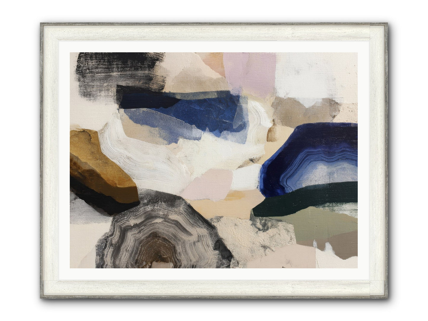 Oblique Clarity Framed Print - Driftwood White 48x36