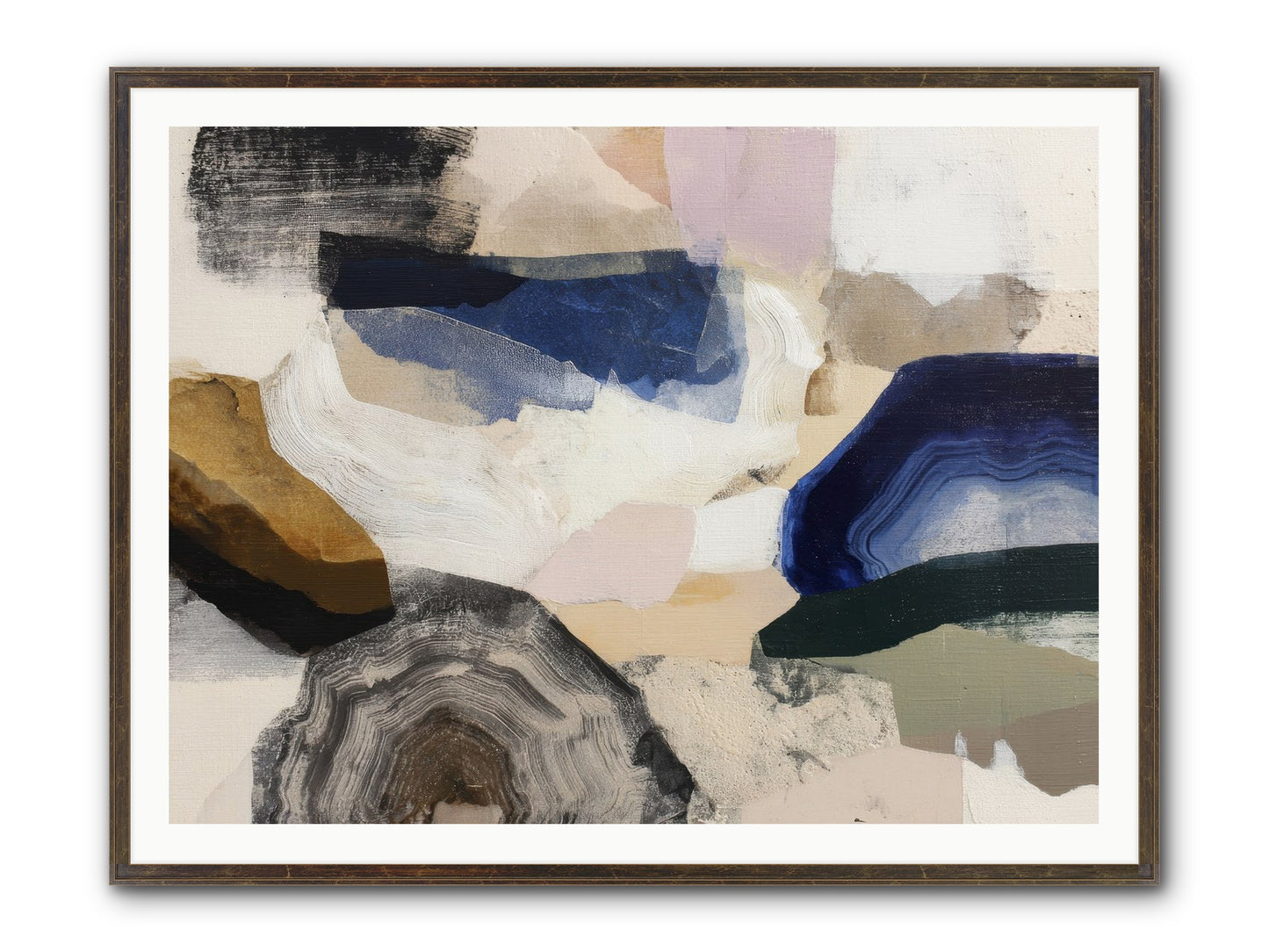 Oblique Clarity Framed Print - Slimwoods Black/Gold 48x36