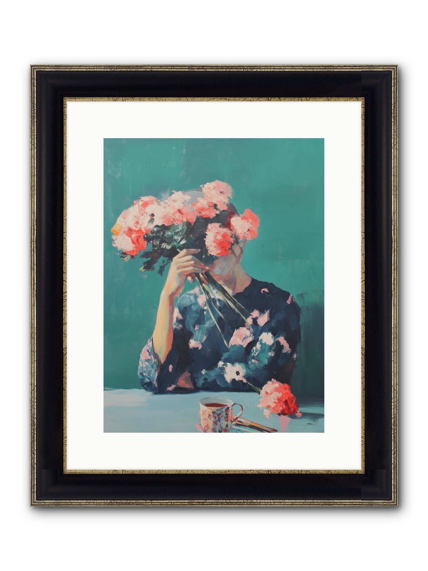 Obscured Affections Framed Print - Black & Gold 12x16