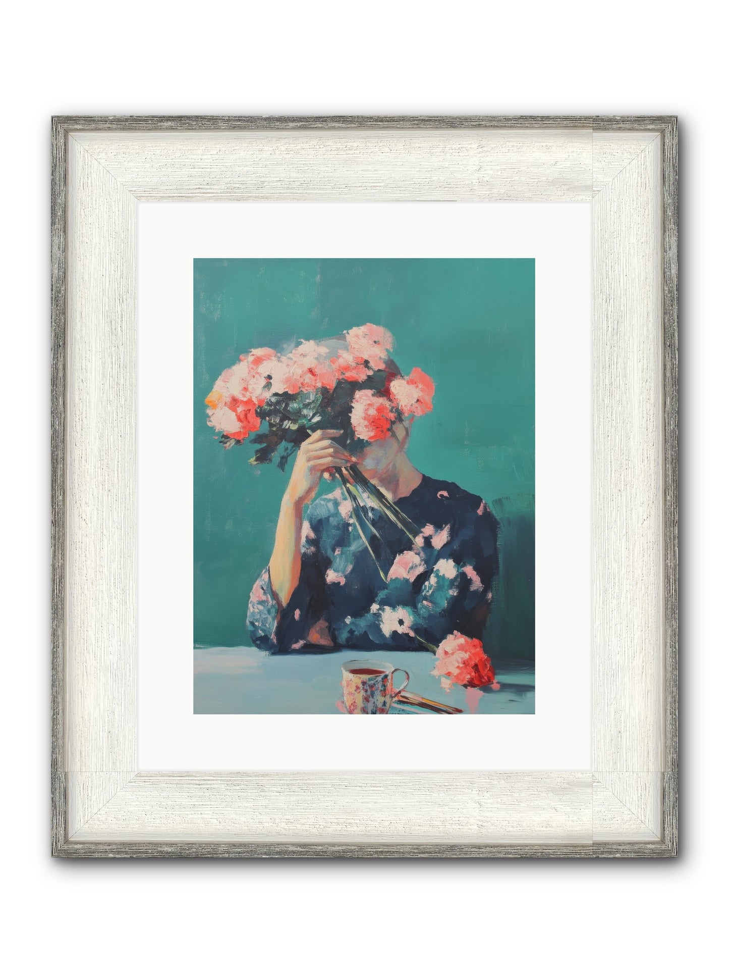 Obscured Affections Framed Print - Driftwood White 12x16
