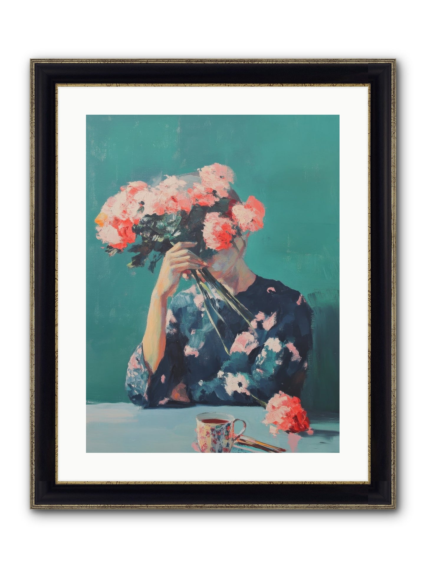Obscured Affections Framed Print - Black & Gold 18x24