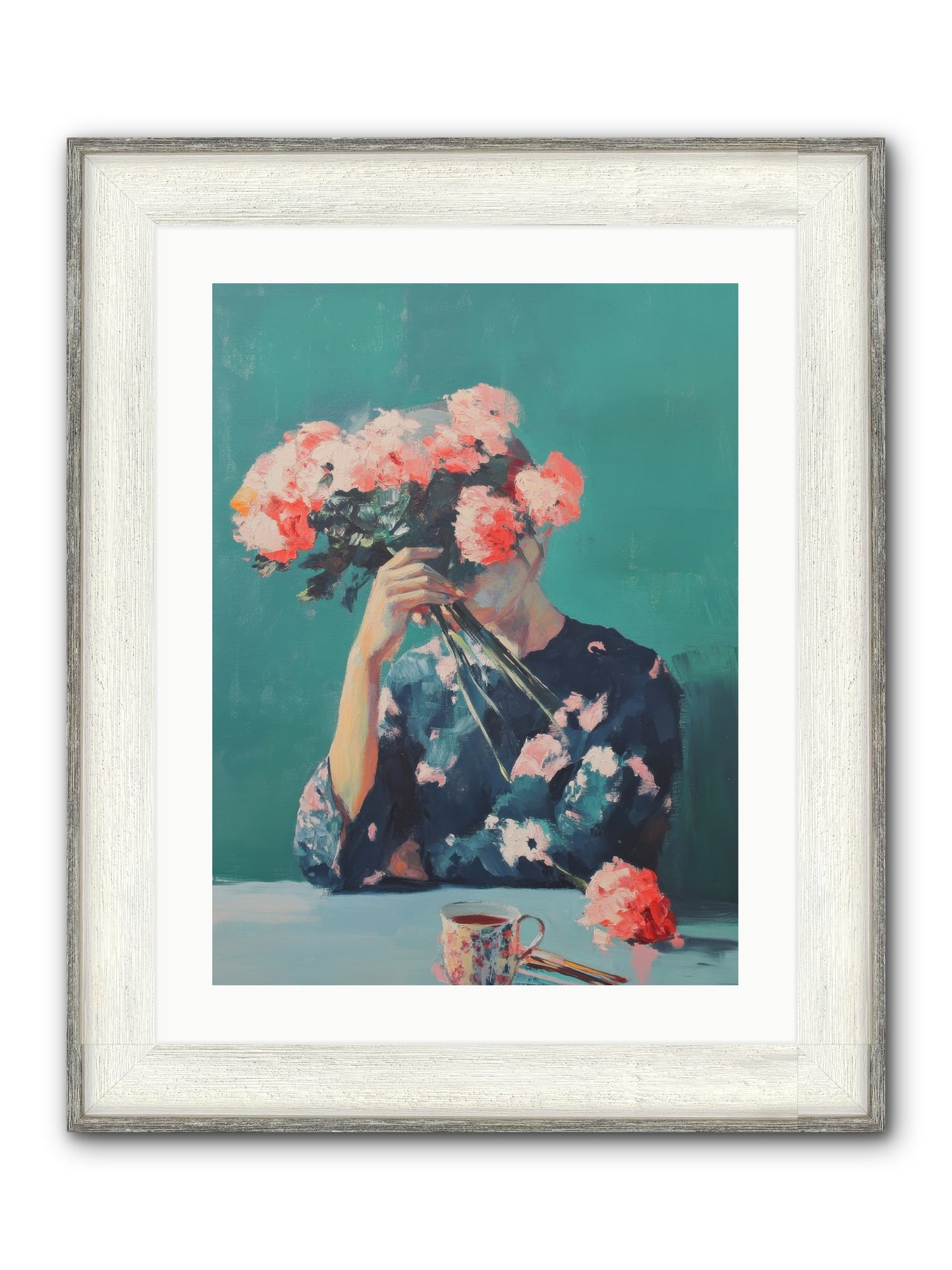 Obscured Affections Framed Print - Driftwood White 18x24