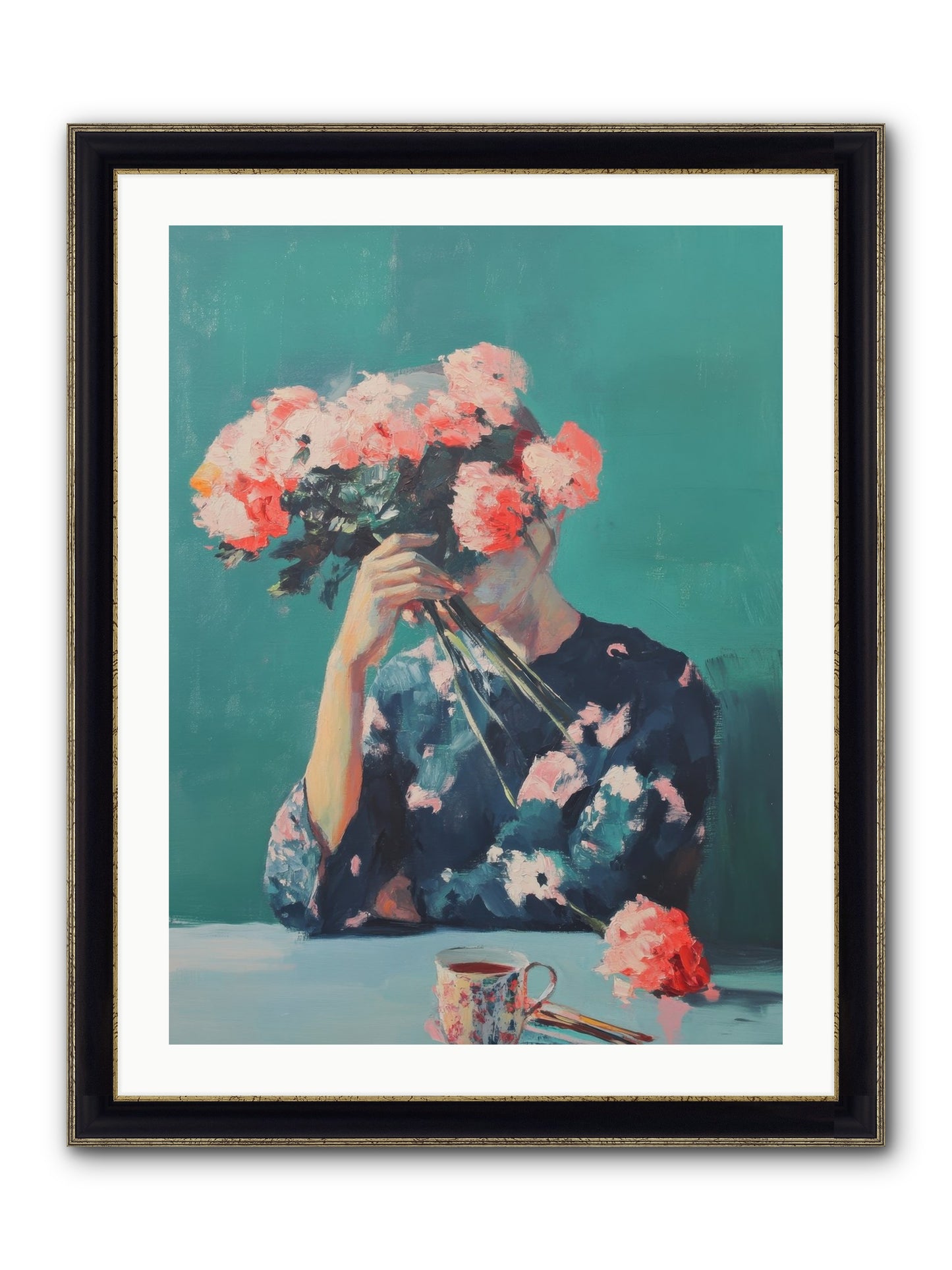 Obscured Affections Framed Print - Black & Gold 24x32