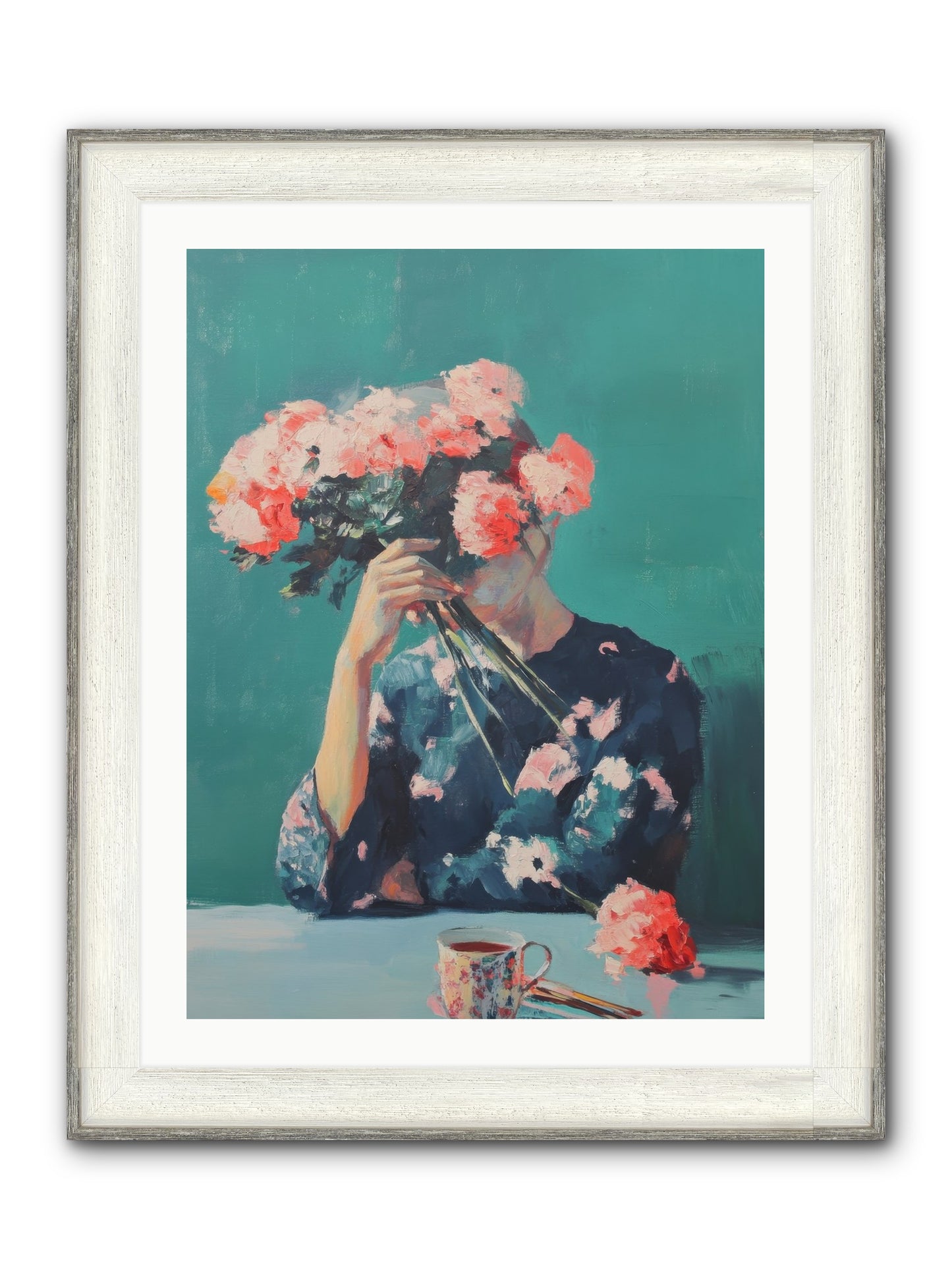 Obscured Affections Framed Print - Driftwood White 24x32