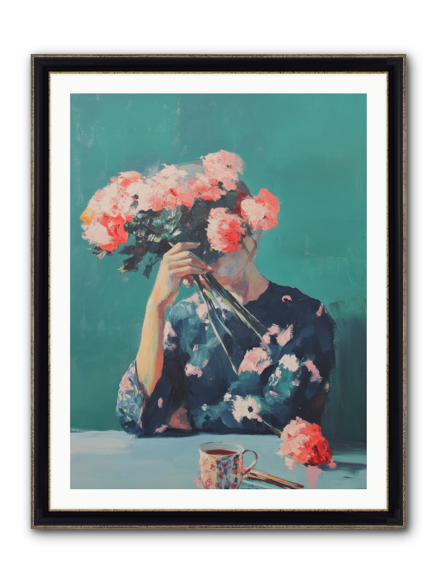 Obscured Affections Framed Print - Black & Gold 30x40