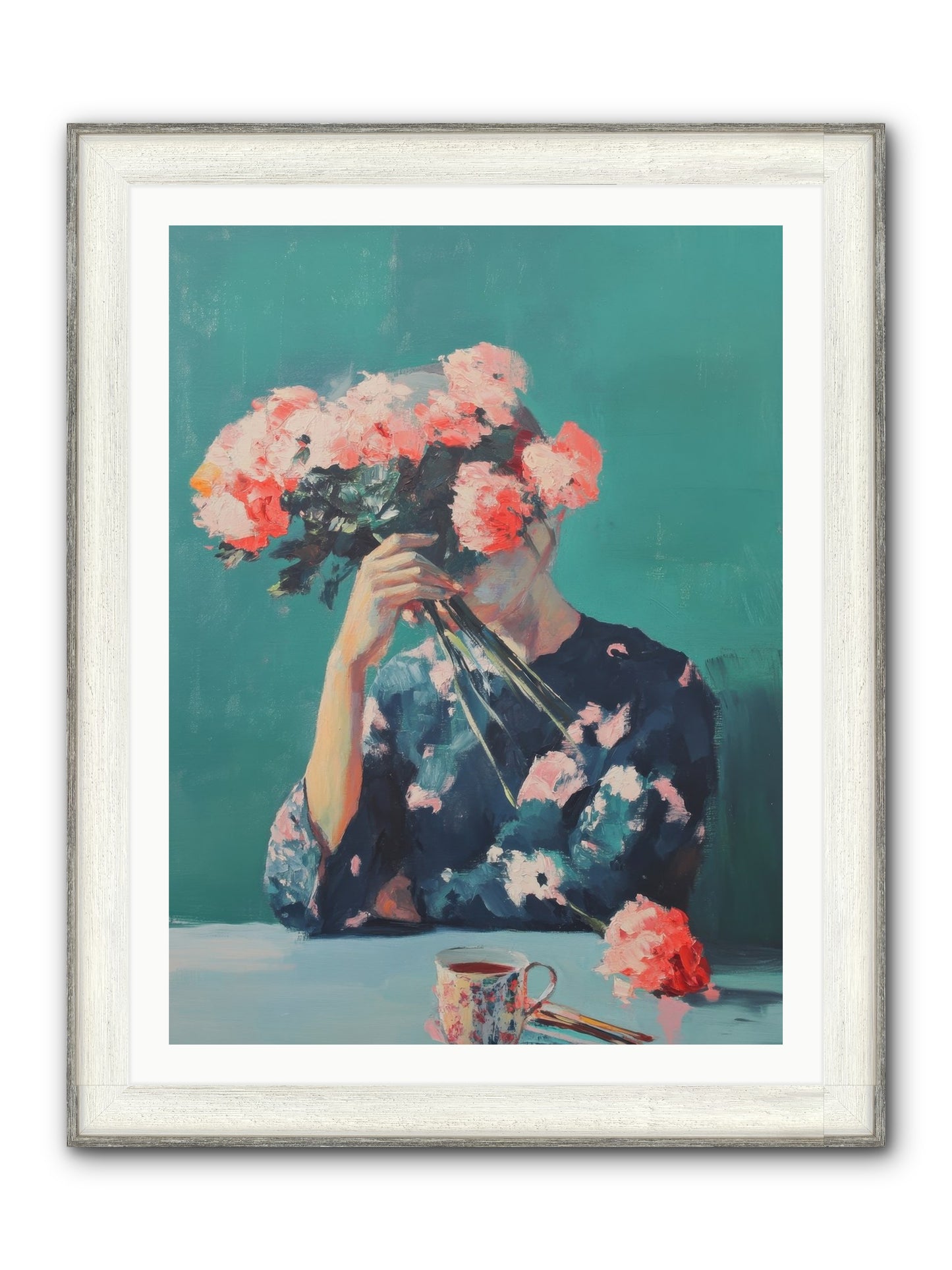 Obscured Affections Framed Print - Driftwood White 30x40