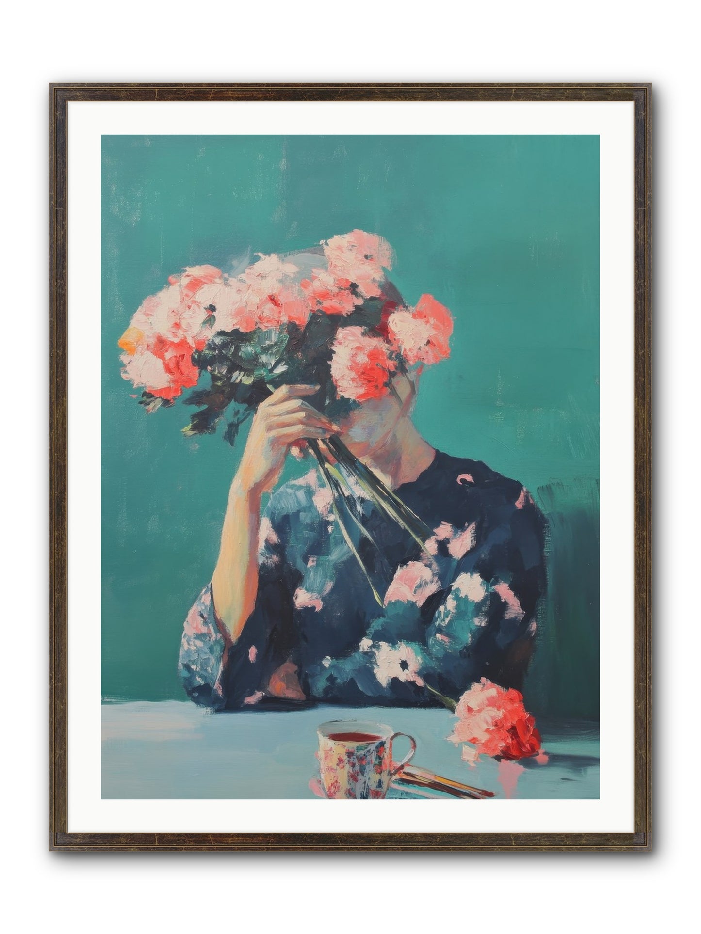 Obscured Affections Framed Print - Slimwoods Black/Gold 30x40