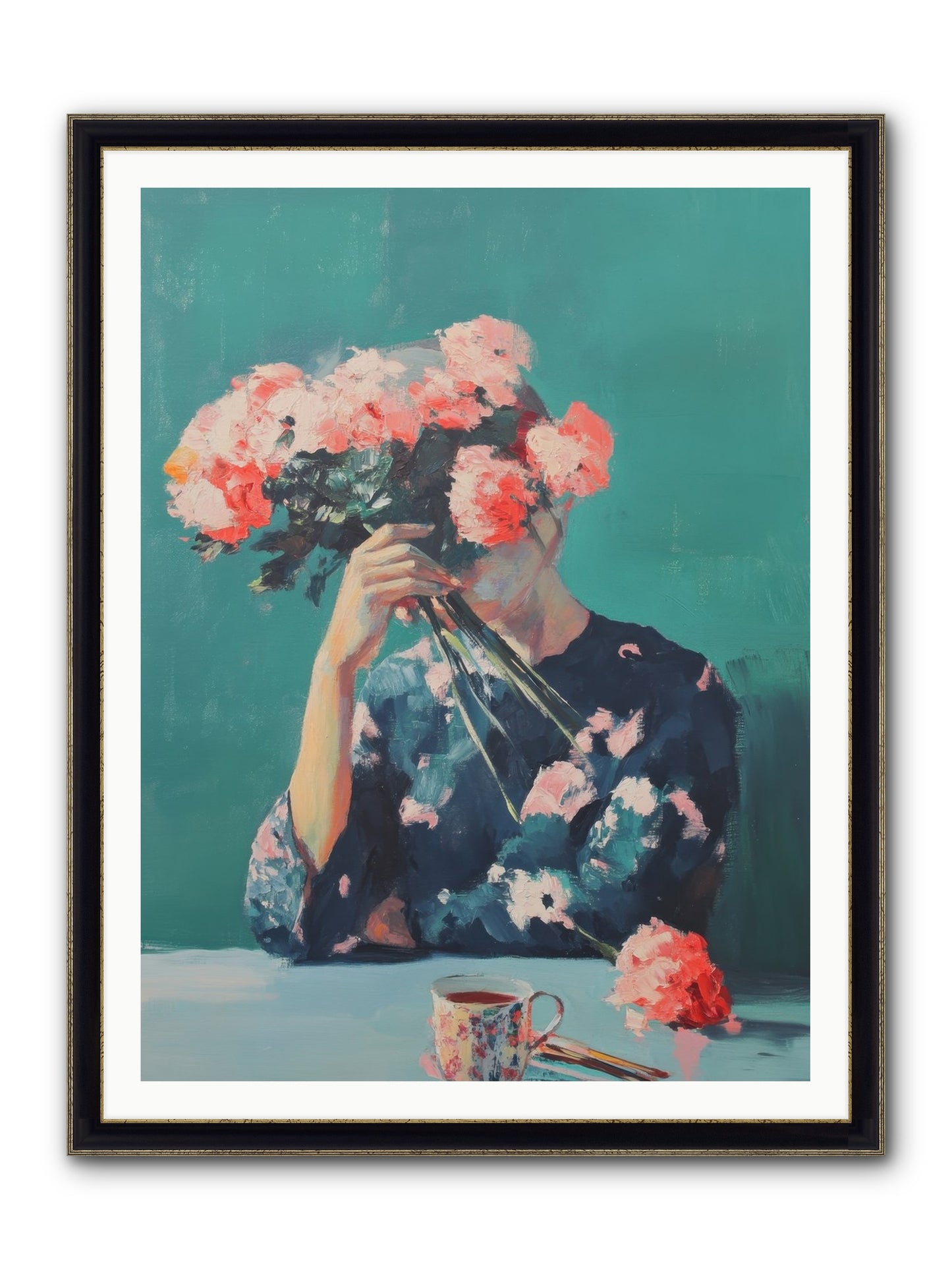 Obscured Affections Framed Print - Black & Gold 36x48