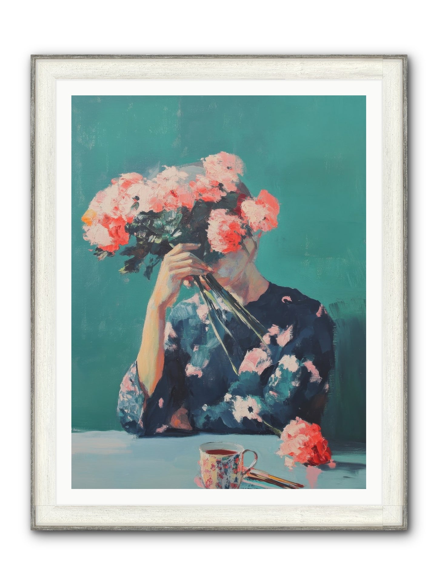 Obscured Affections Framed Print - Driftwood White 36x48