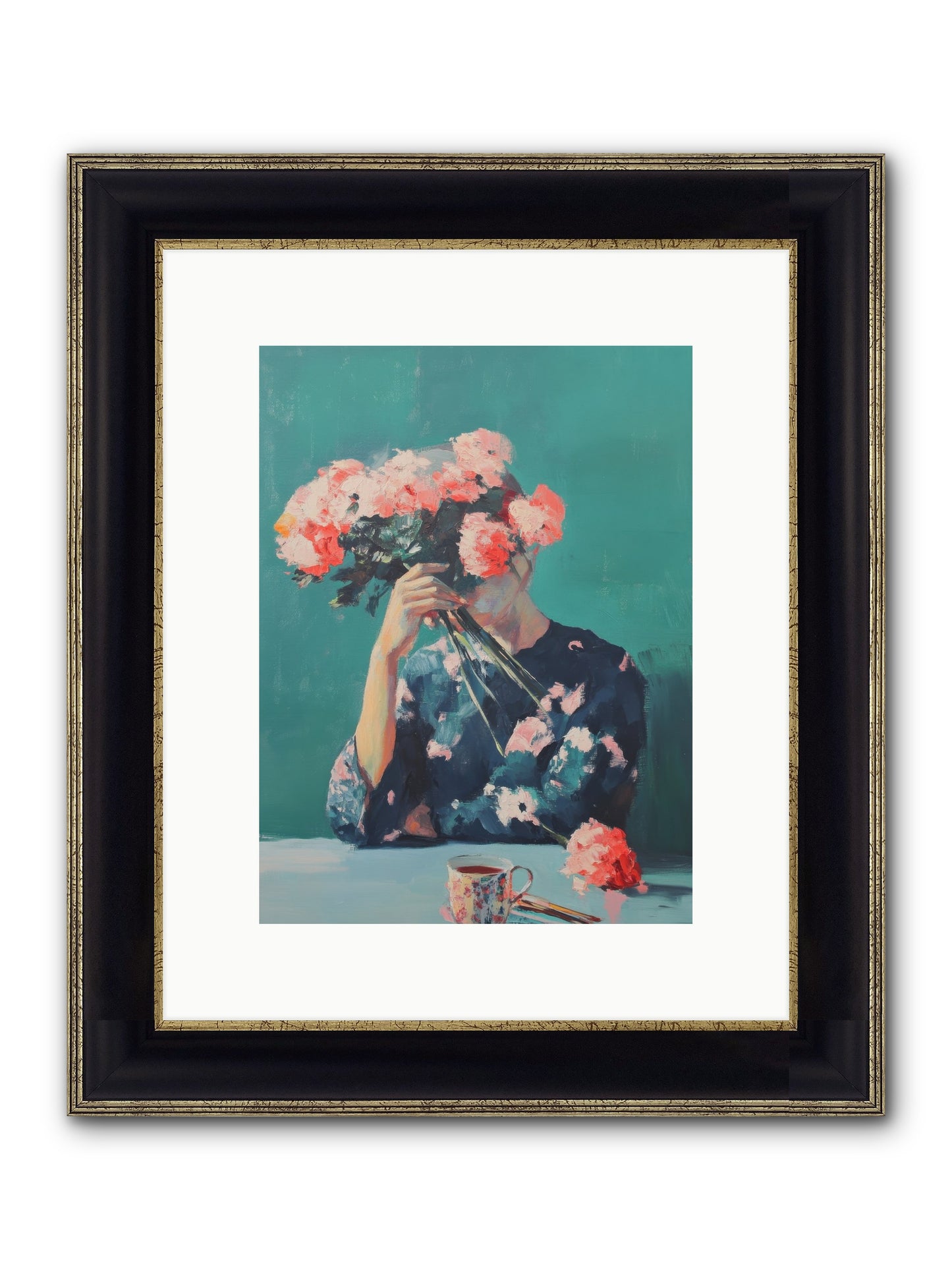 Obscured Affections Framed Print - Black & Gold 9x12