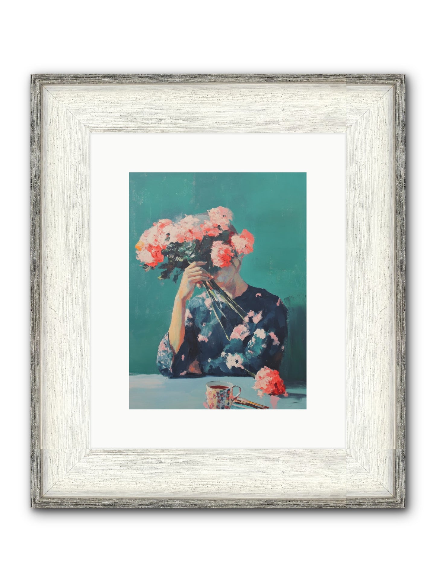 Obscured Affections Framed Print - Driftwood White 9x12