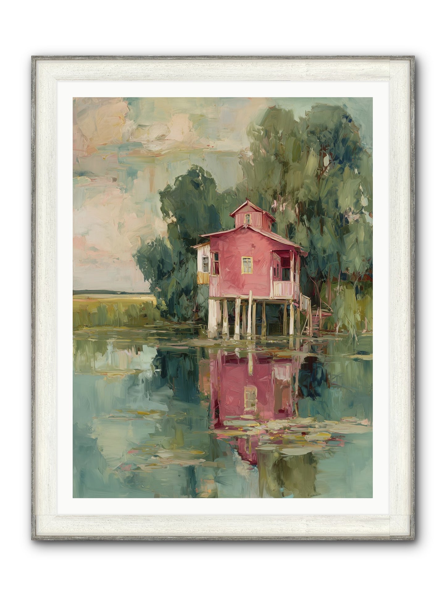 Observatory Of Wonder Framed Print - Driftwood White 36x48