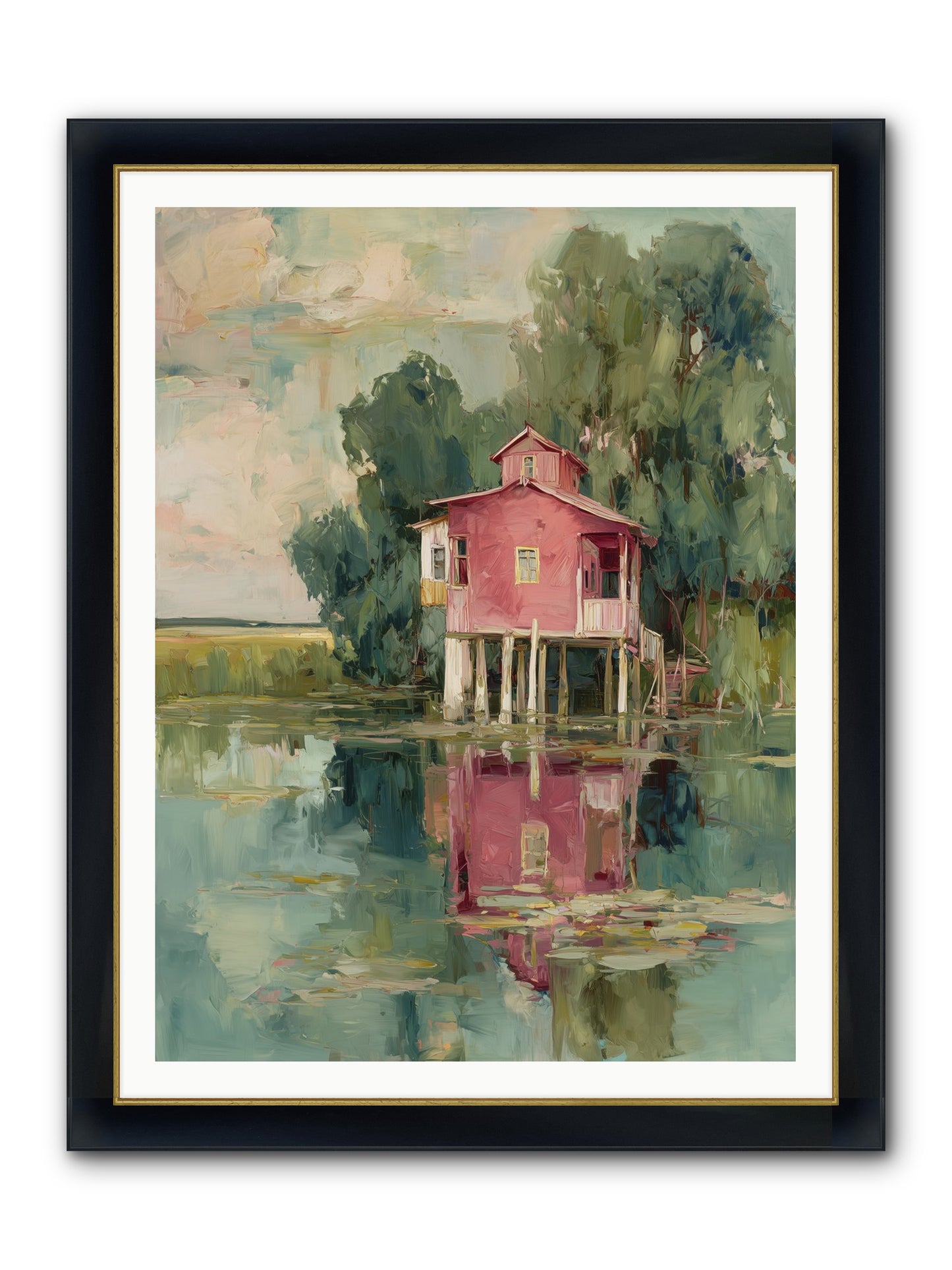 Observatory Of Wonder Framed Print - Wide Black w/Gold 36x48