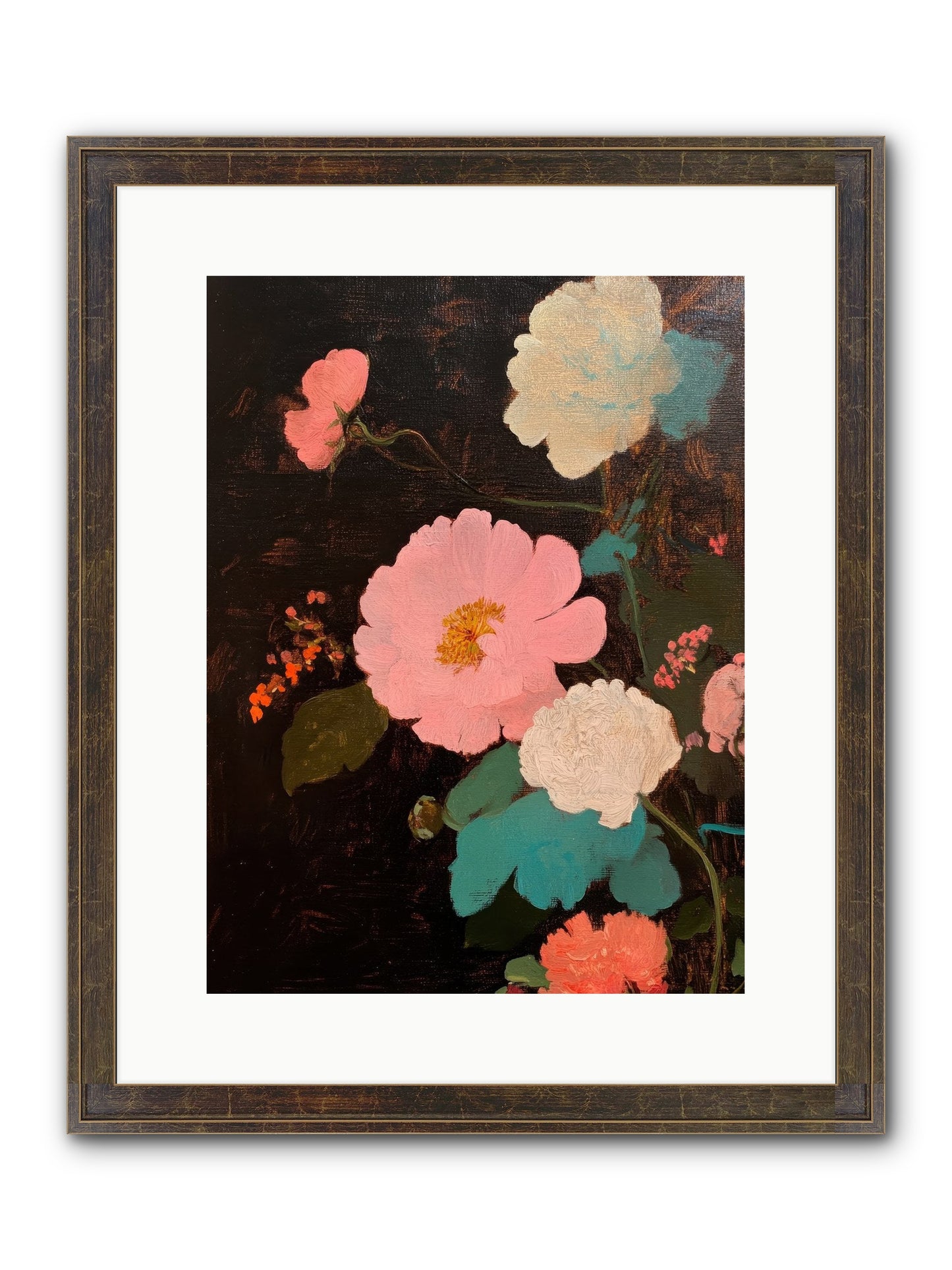 Obsidian Garden Framed Print - Slimwoods Black/Gold 12x16