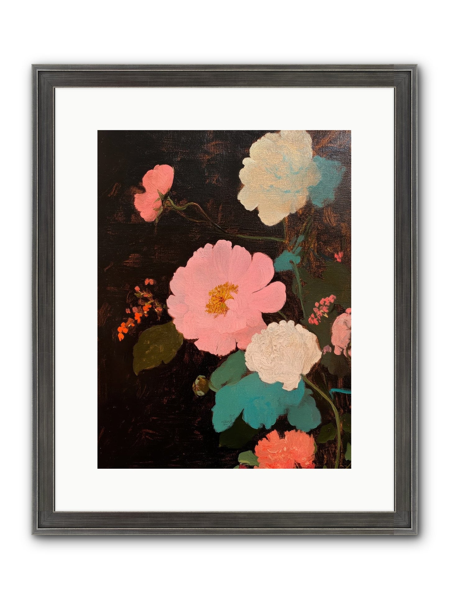 Obsidian Garden Framed Print - Slimwoods Black/Silver 12x16