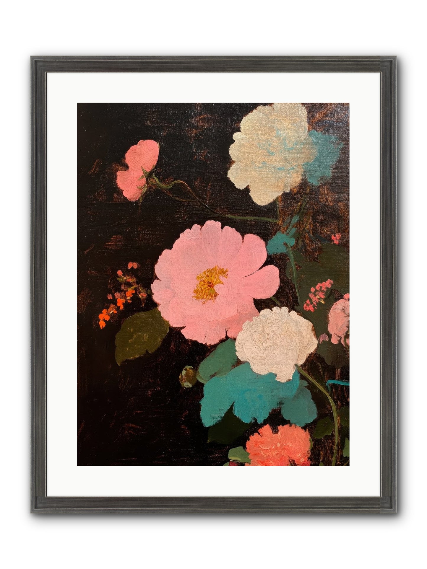 Obsidian Garden Framed Print - Slimwoods Black/Silver 18x24