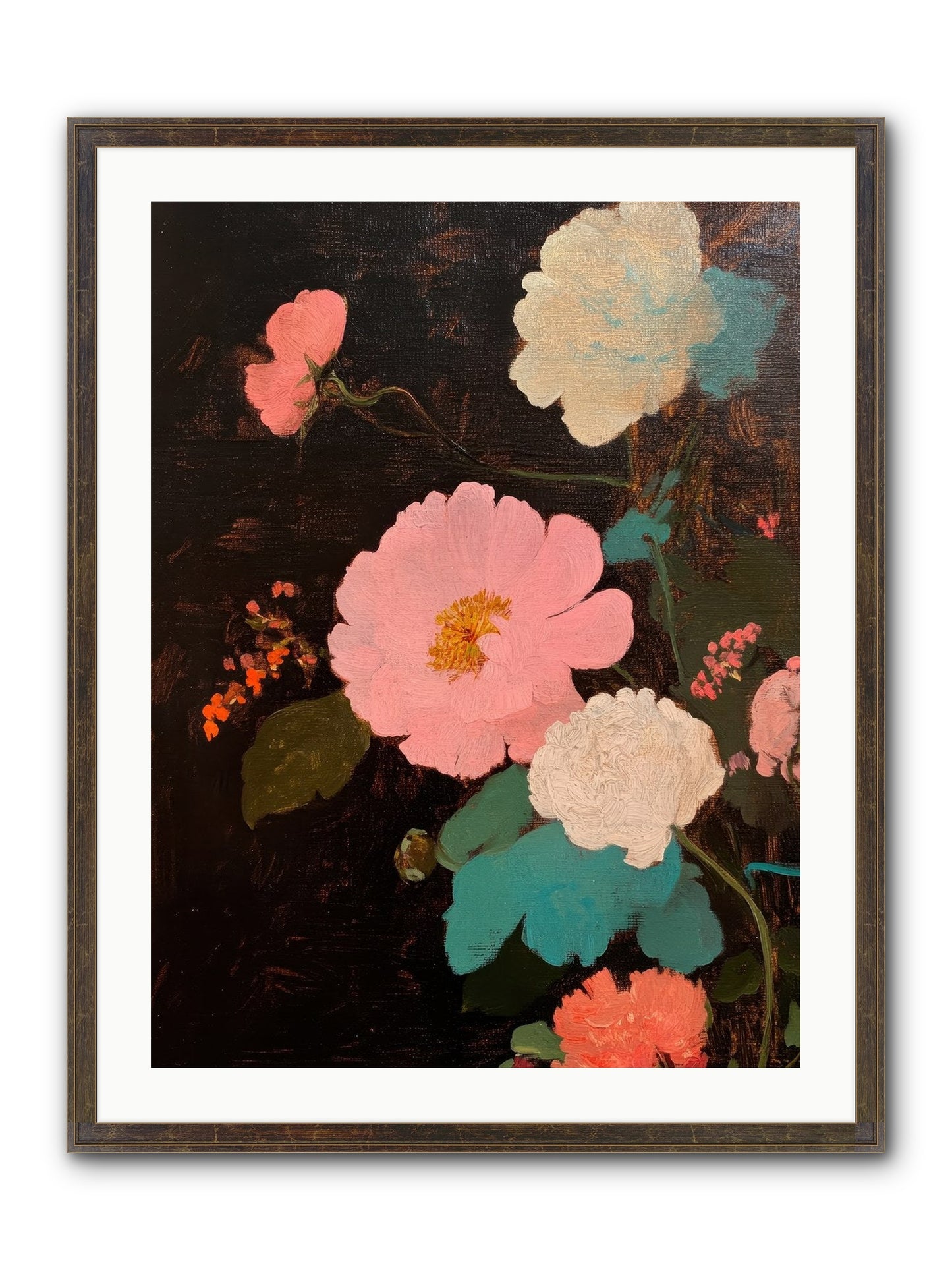Obsidian Garden Framed Print - Slimwoods Black/Gold 24x32