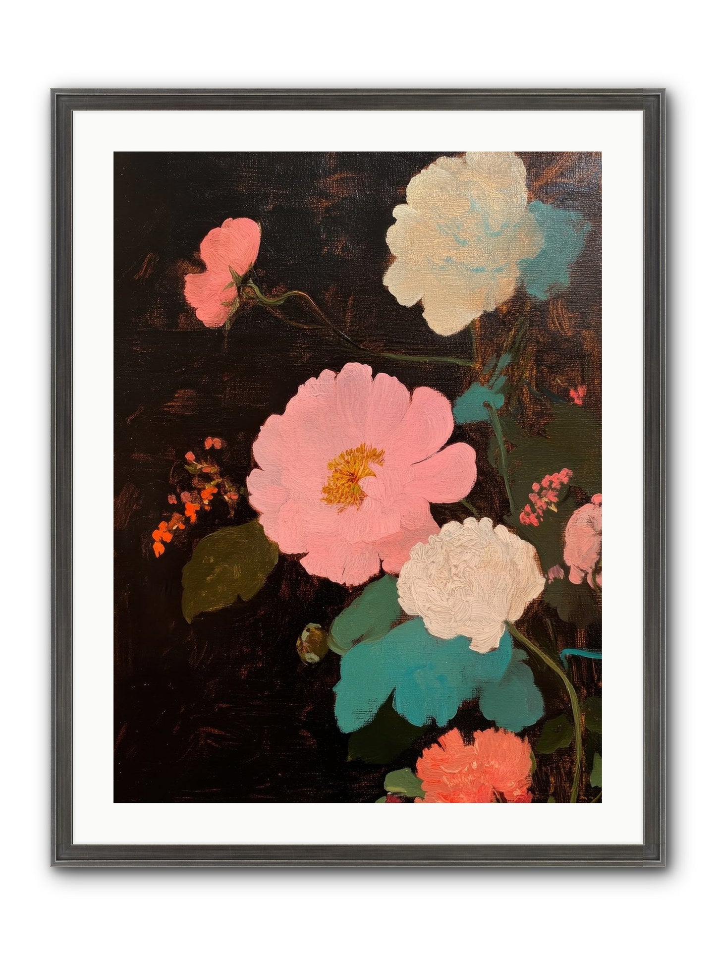 Obsidian Garden Framed Print - Slimwoods Black/Silver 24x32