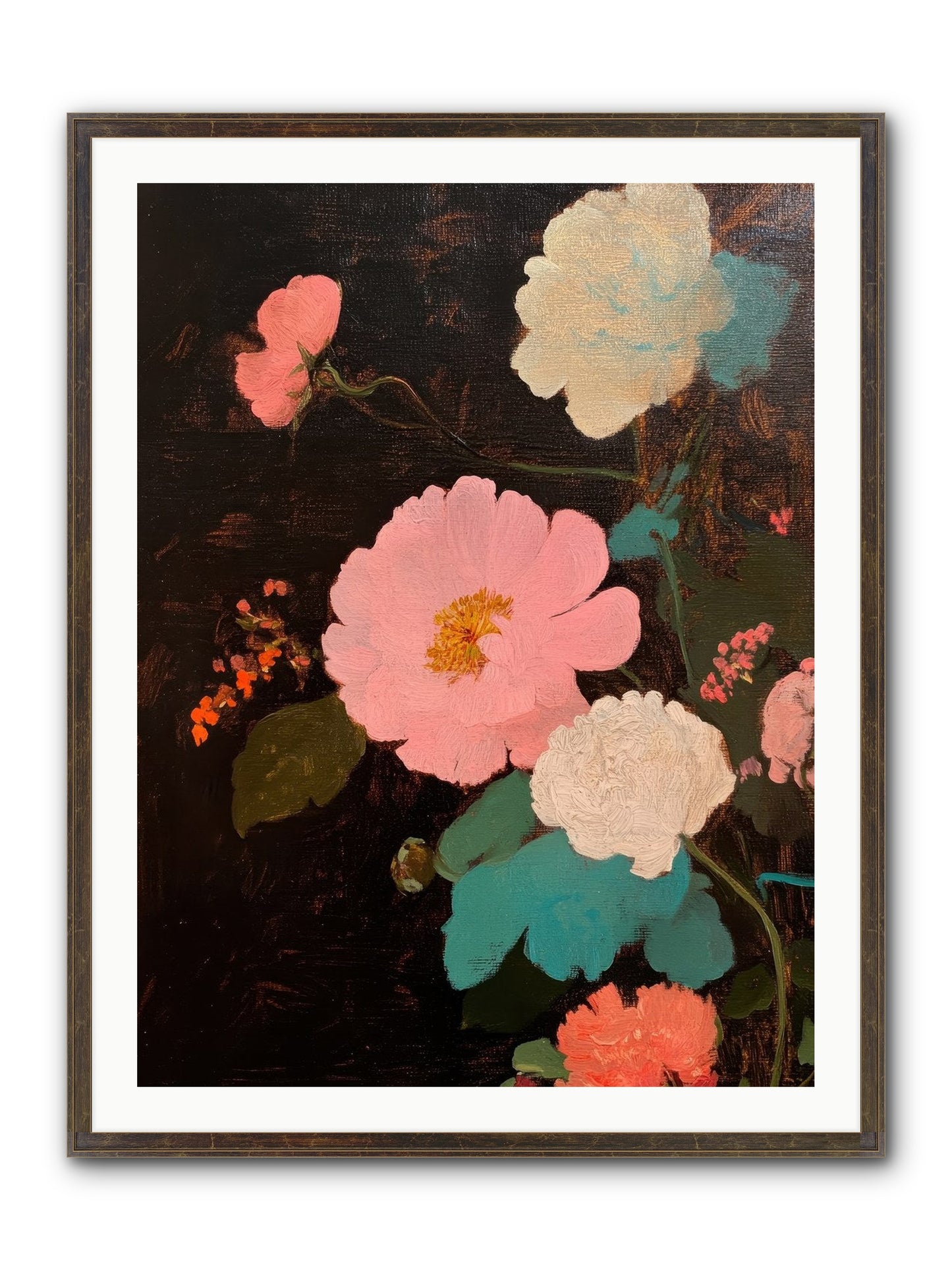 Obsidian Garden Framed Print - Slimwoods Black/Gold 30x40