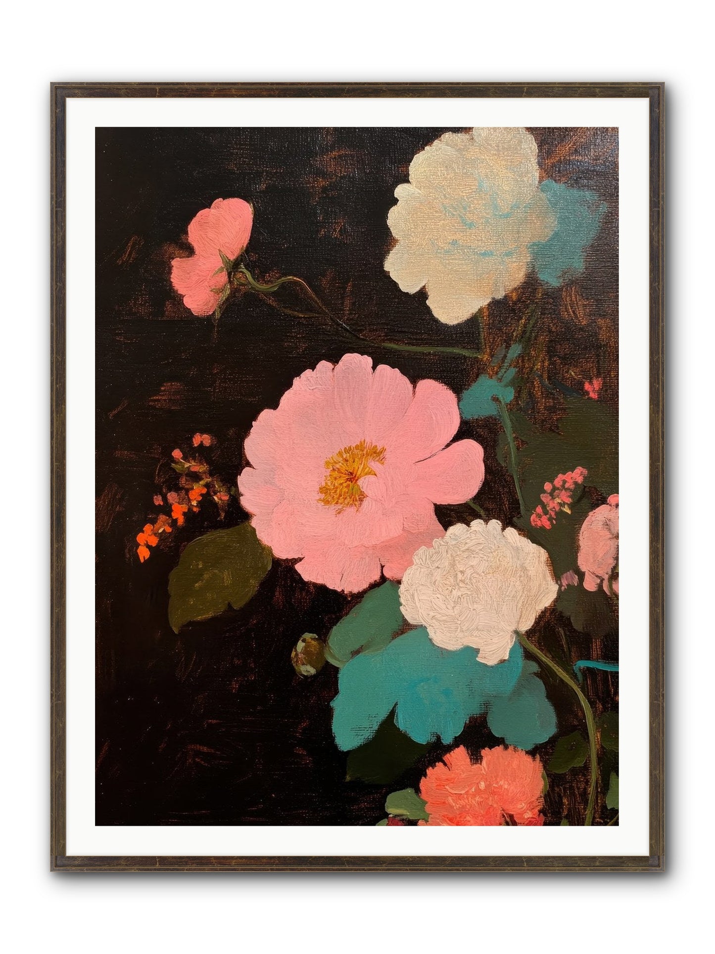 Obsidian Garden Framed Print - Slimwoods Black/Gold 36x48