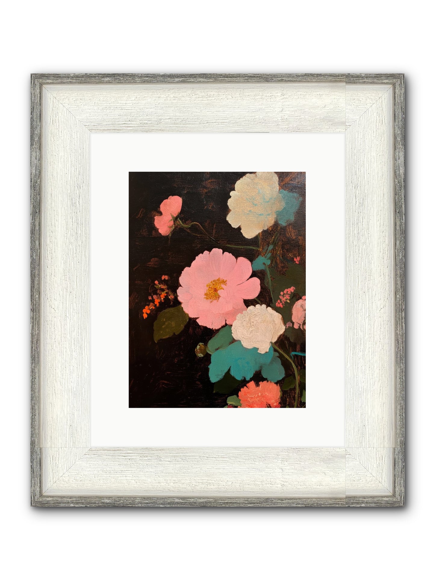 Obsidian Garden Framed Print - Driftwood White 9x12