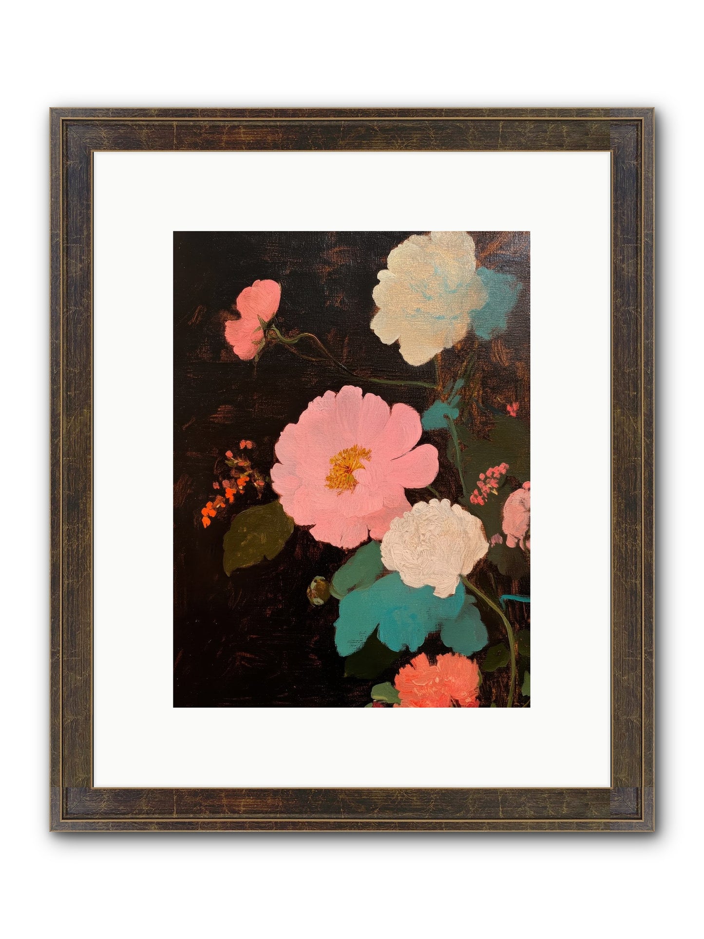 Obsidian Garden Framed Print - Slimwoods Black/Gold 9x12