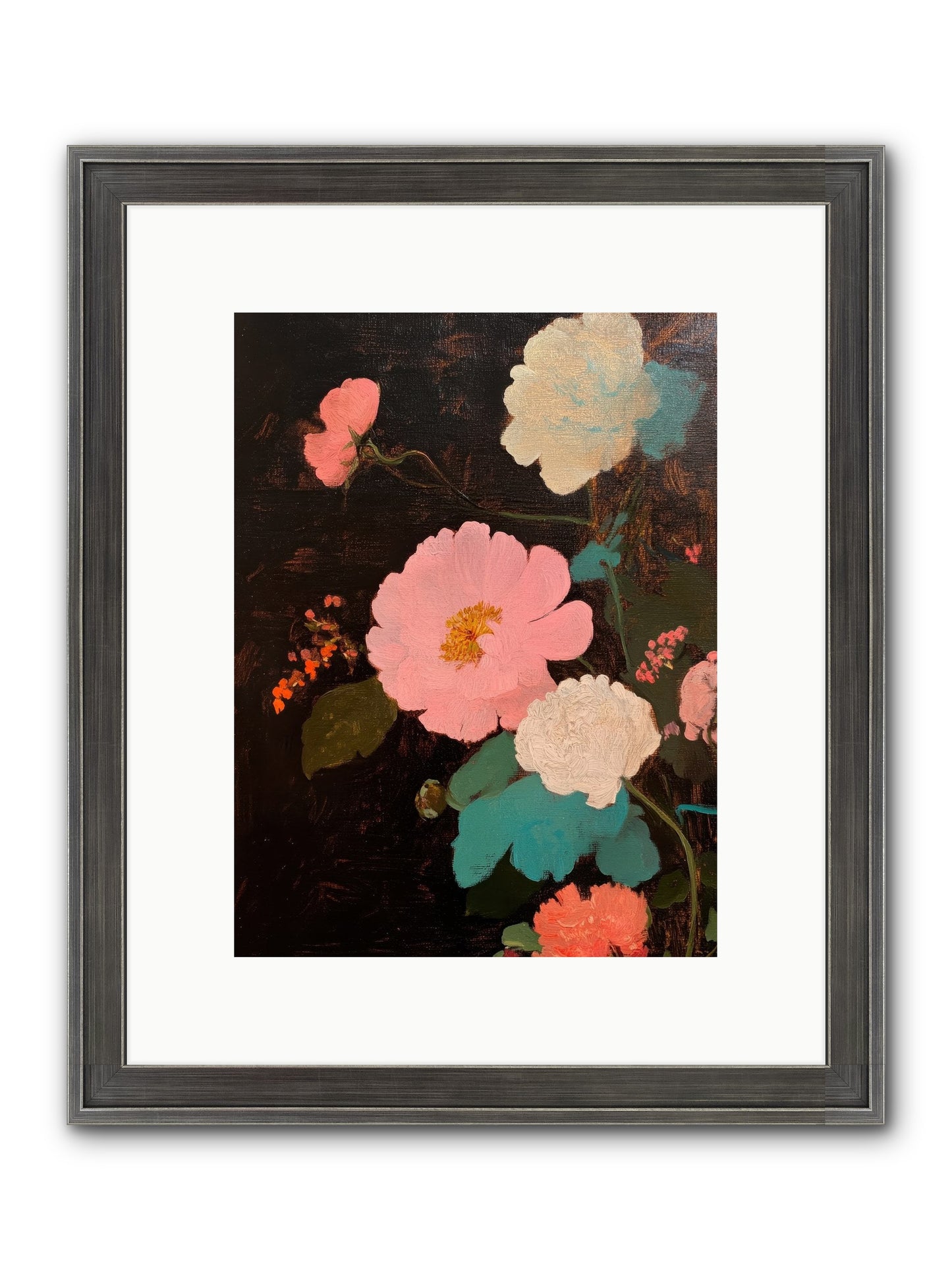 Obsidian Garden Framed Print - Slimwoods Black/Silver 9x12