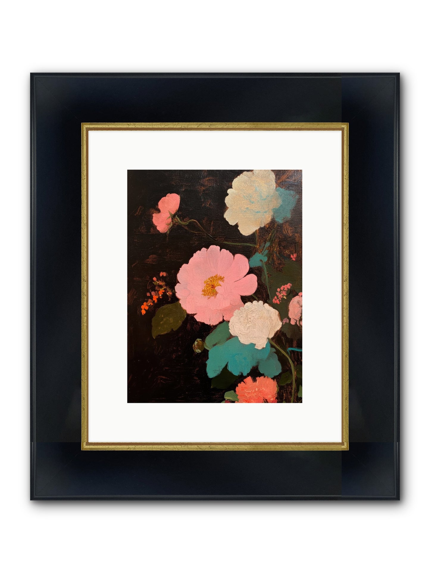Obsidian Garden Framed Print - Wide Black w/Gold 9x12