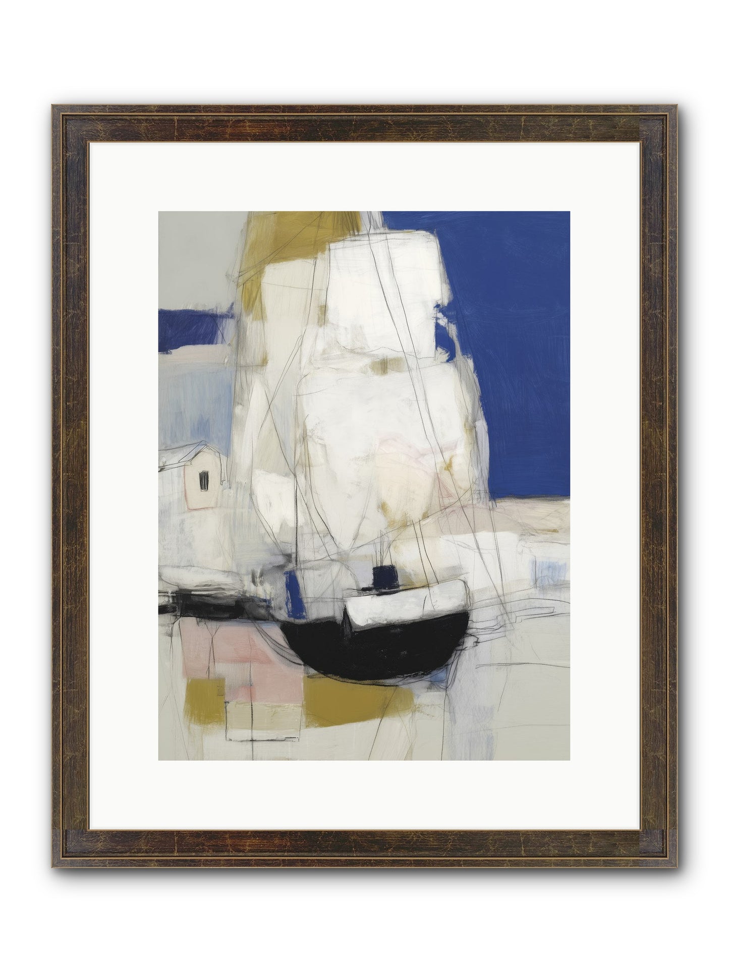 Obsidian Harbor Framed Print - Slimwoods Black/Gold 12x16
