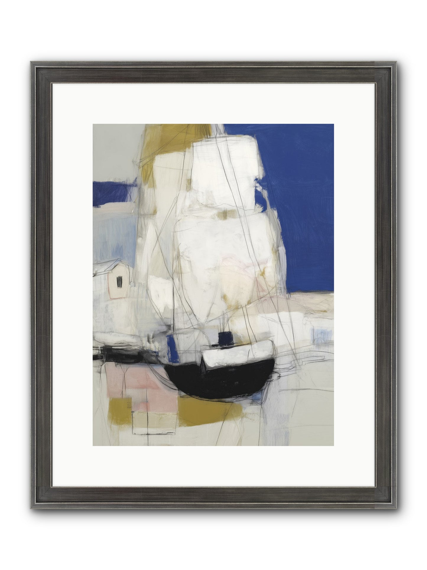 Obsidian Harbor Framed Print - Slimwoods Black/Silver 12x16