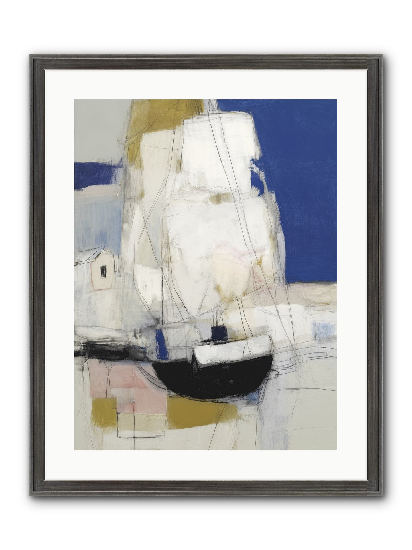 Obsidian Harbor Framed Print - Slimwoods Black/Silver 18x24