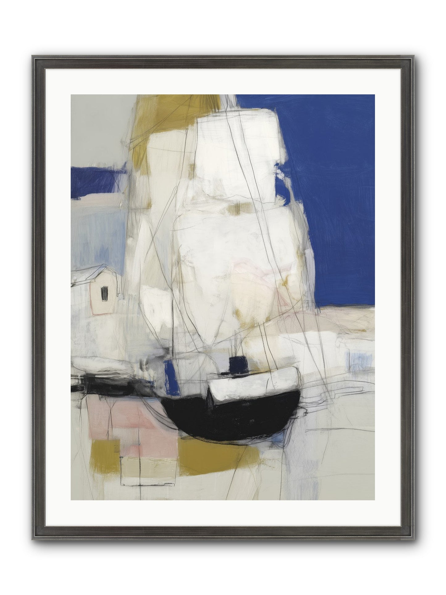 Obsidian Harbor Framed Print - Slimwoods Black/Silver 24x32
