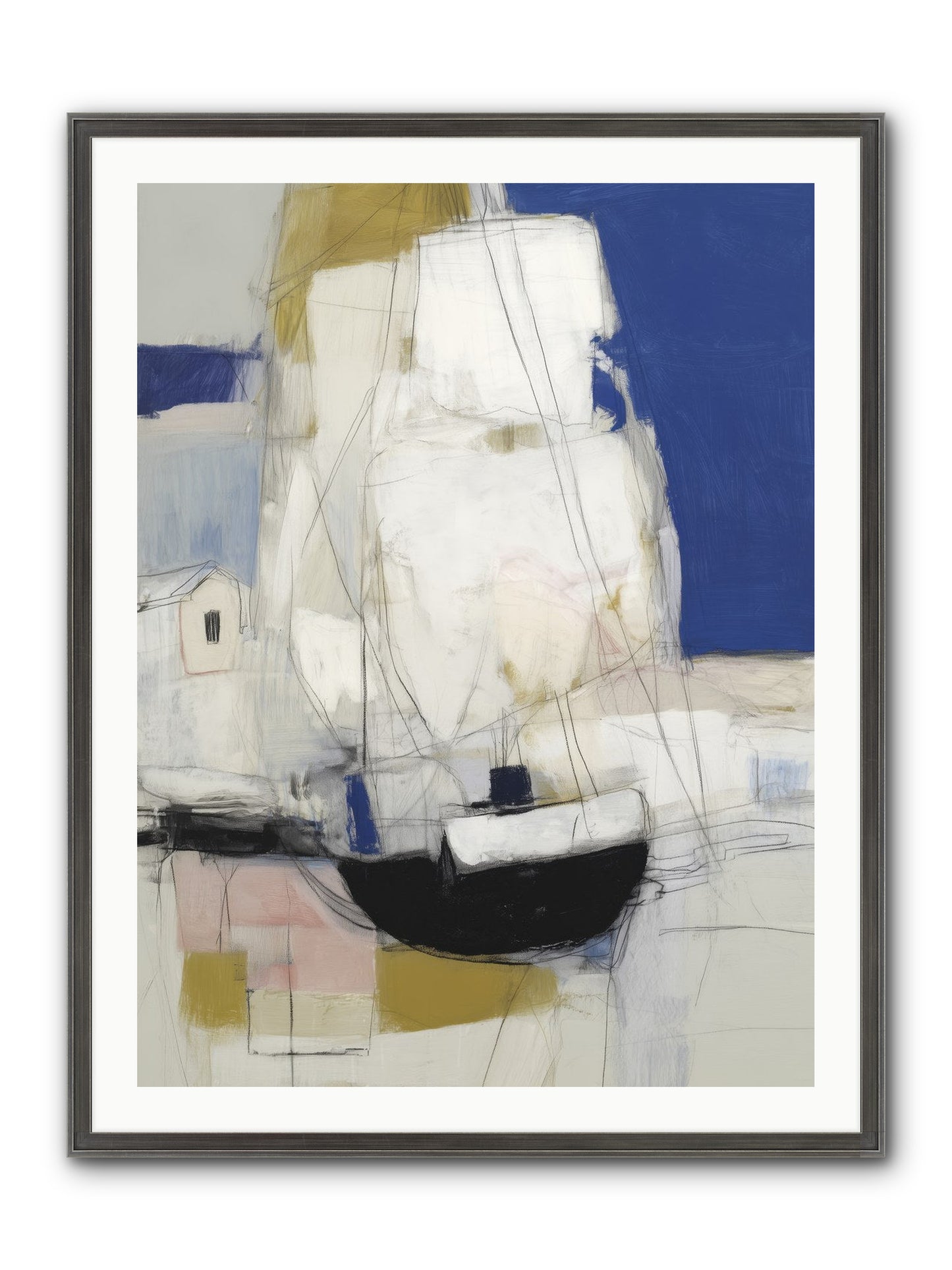 Obsidian Harbor Framed Print - Slimwoods Black/Silver 30x40