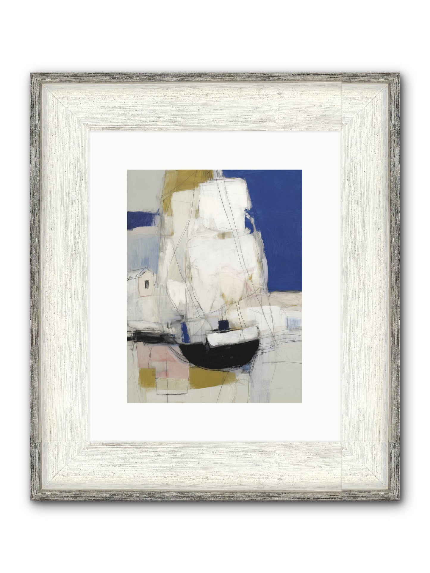 Obsidian Harbor Framed Print - Driftwood White 9x12