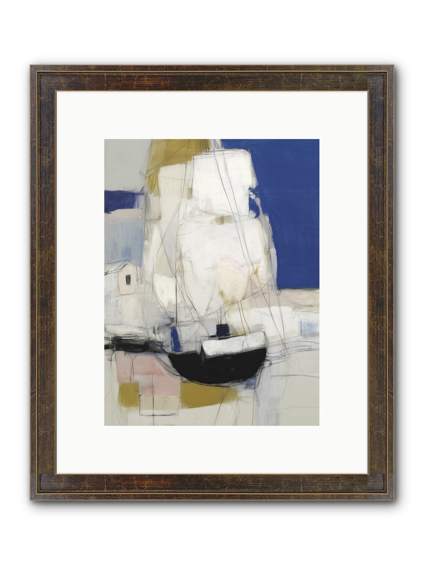 Obsidian Harbor Framed Print - Slimwoods Black/Gold 9x12