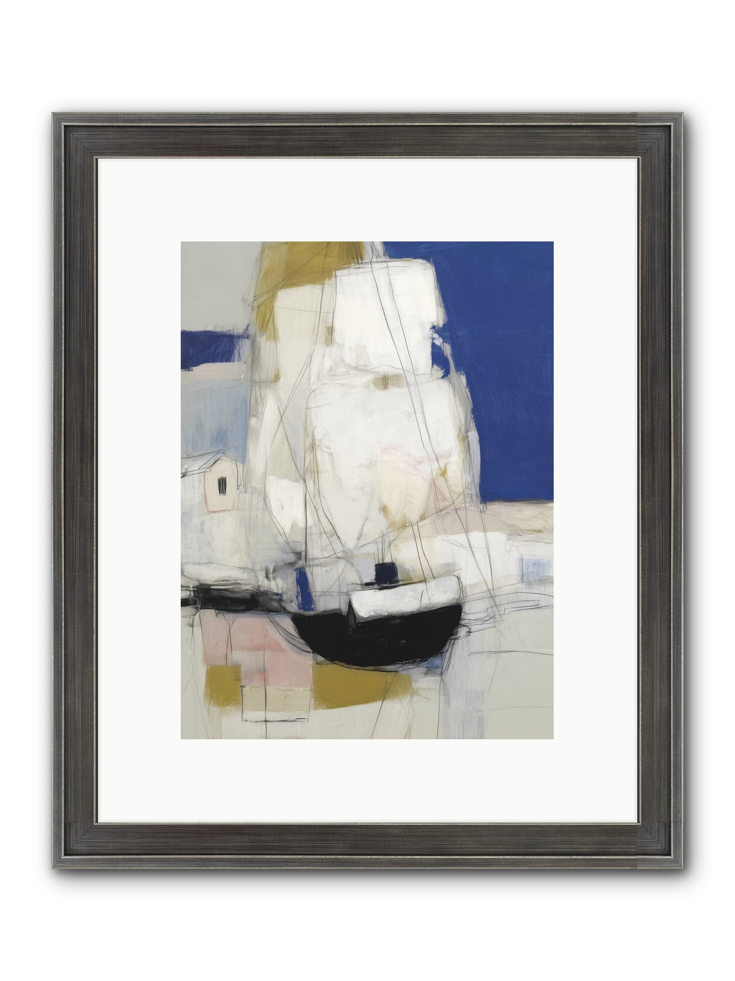 Obsidian Harbor Framed Print - Slimwoods Black/Silver 9x12