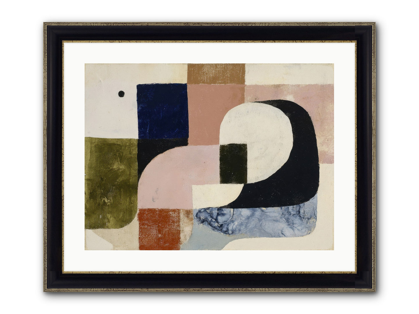 Obsidian Quest No.2 Framed Print - Black & Gold 24x18
