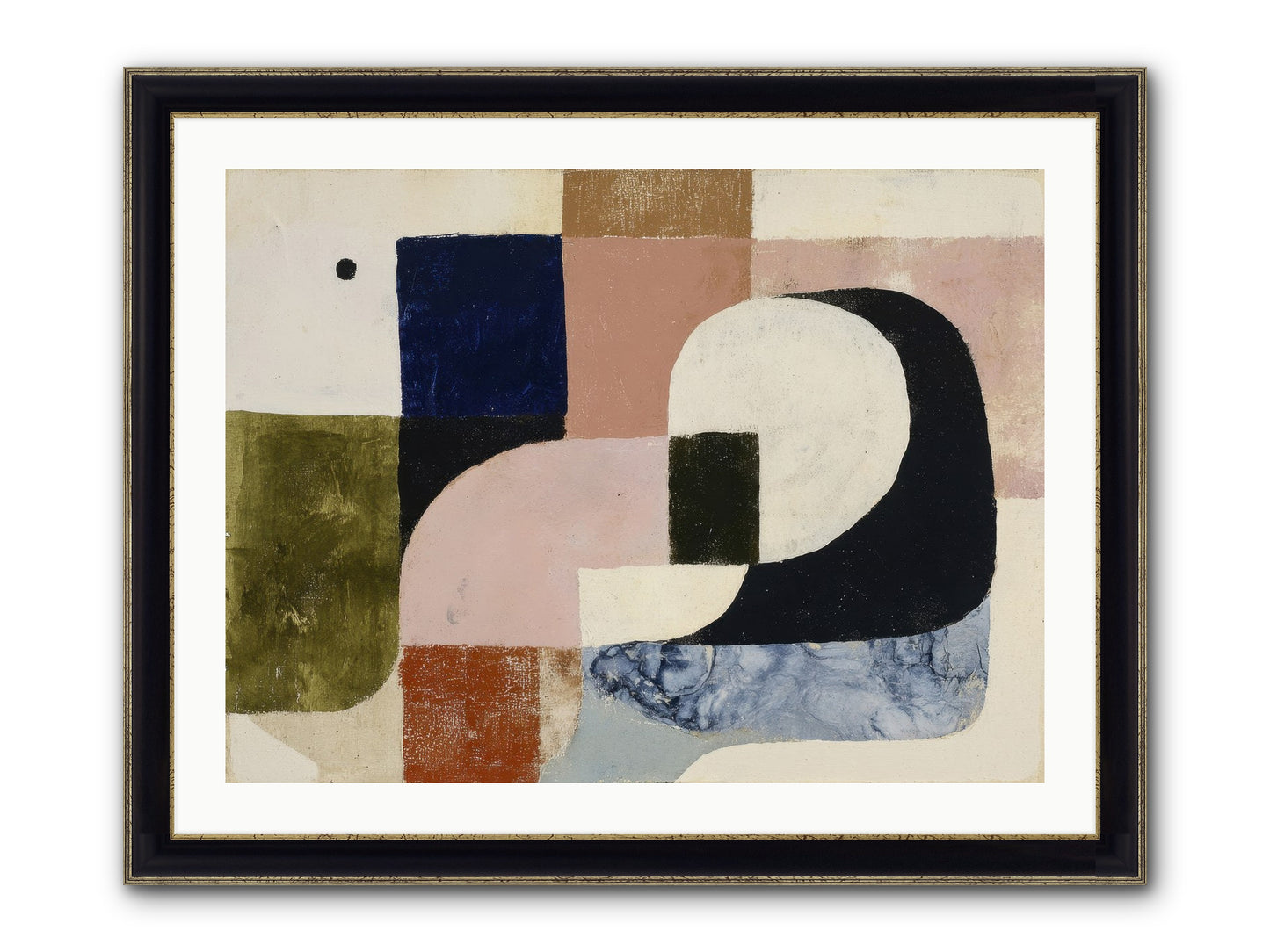 Obsidian Quest No.2 Framed Print - Black & Gold 32x24
