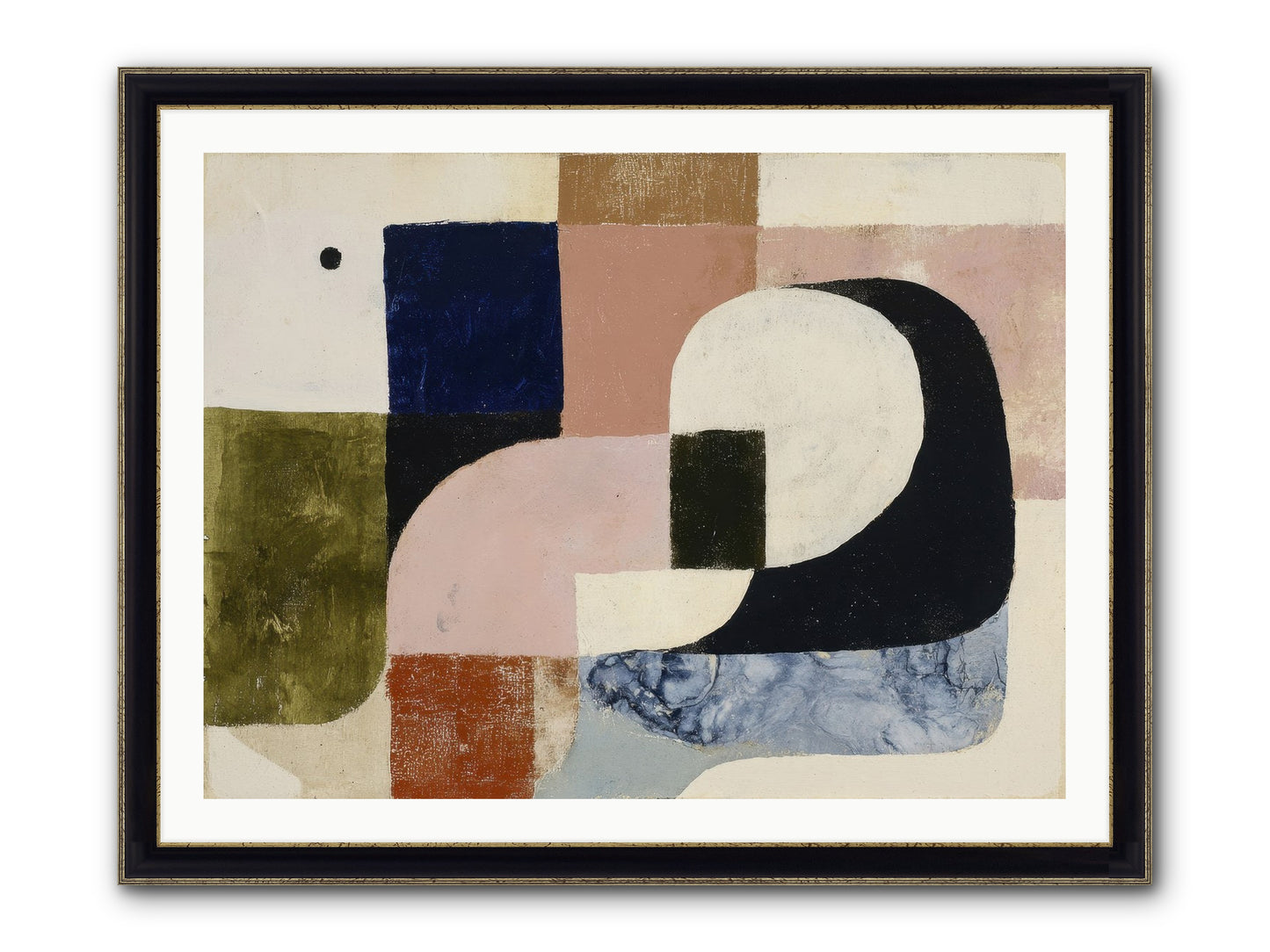 Obsidian Quest No.2 Framed Print - Black & Gold 40x30