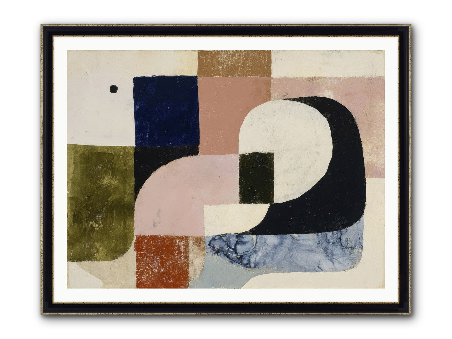 Obsidian Quest No.2 Framed Print - Black & Gold 48x36
