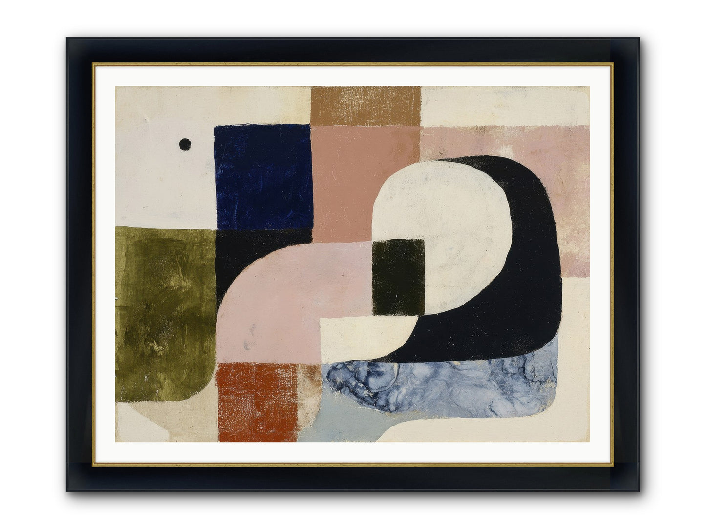 Obsidian Quest No.2 Framed Print - Wide Black w/Gold 48x36