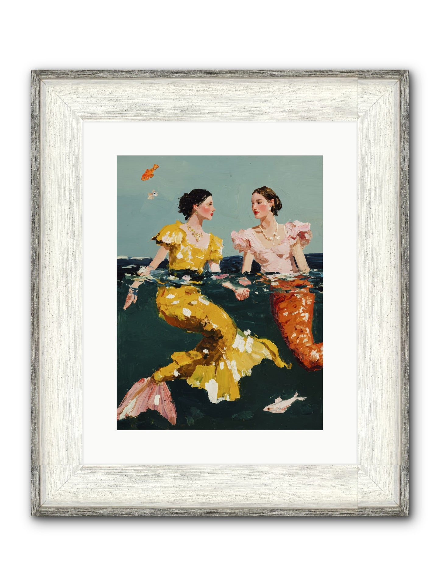 Ocean Daughters Framed Print - Driftwood White 12x16