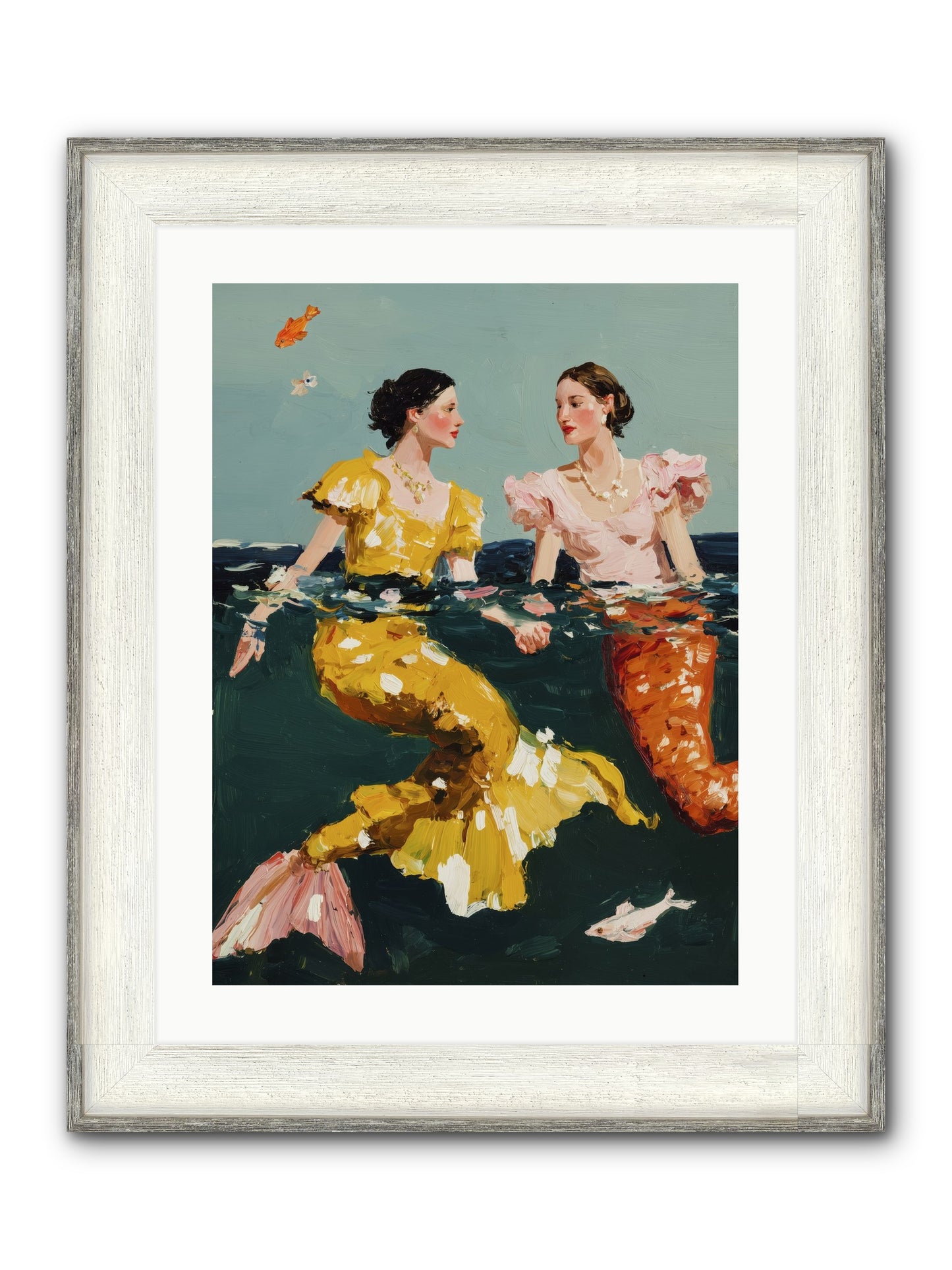 Ocean Daughters Framed Print - Driftwood White 18x24